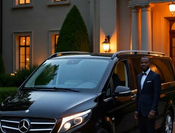 Ceci est une image d'un chauffeur qui attend les mariés