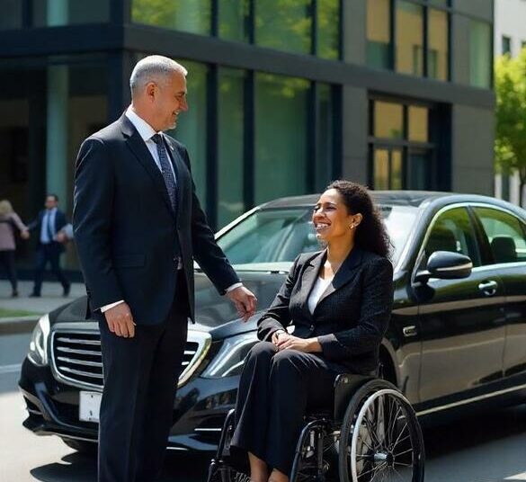 Ceci est un chauffeur privé tpmr d'ESCAPECAR en compagnie d'une femme en fauteuil roulant